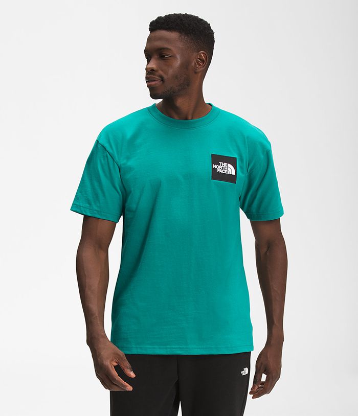 Camiseta The North Face Hombre Manga Corta Heavyweight Box - Colombia XPQSYA098 - Verde